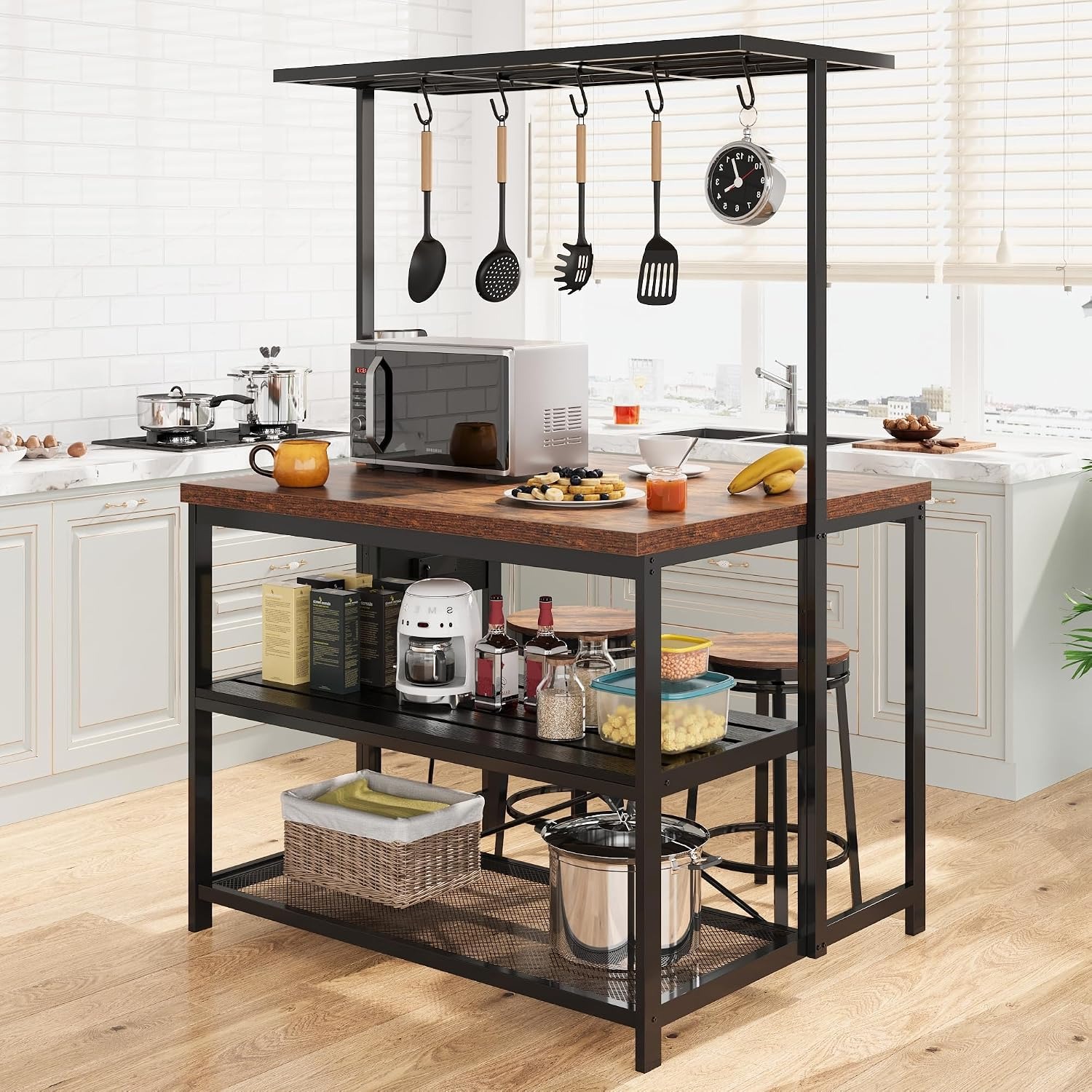 Kitchen Baking Rack - Кухонный островок 47 дюймов с розеткой